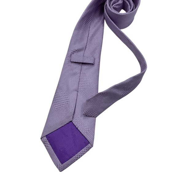 TURNBULL & ASSER Solid Purple Geometric Silk LUXURY Tie HANDMADE ENGLAND - Picture 2 of 4